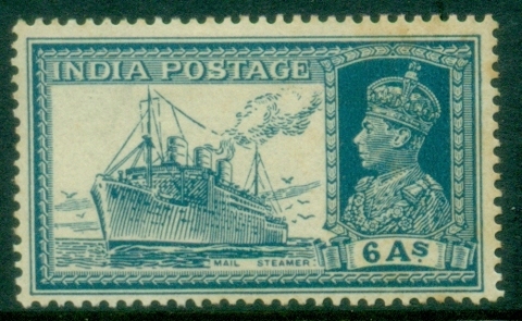 India-1937-40-KGVI-Pictorial-6a-Mail-Steamertones-MLH