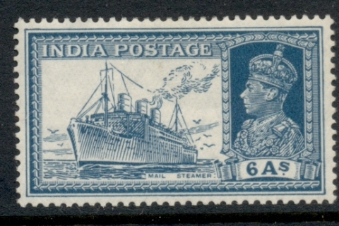 India-1937-40-KGVI-Pictorial-6a-ship-MLH