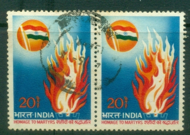 India-1973-Homage-to-Martyrs-for-Independence-pair-FU