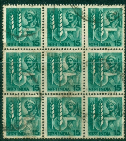India-1980-1983-Agriculture-15p-block-9-FU