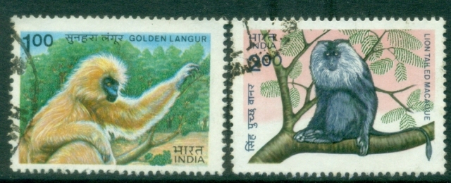 India-1983-Indian-Wildlife-Monkeys-FU