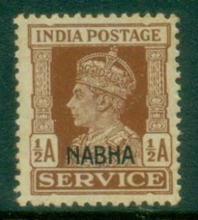 Nabha-1942-44-India-KGVI-Portrait-Service-½a-Opt-NABHA-MLH