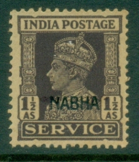 Nabha-1942-44-India-KGVI-Portrait-Service-1½a-Opt-NABHA-MLH