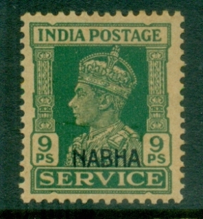 Nabha-1942-44-India-KGVI-Portrait-Service-9p-Opt-NABHA-MLH
