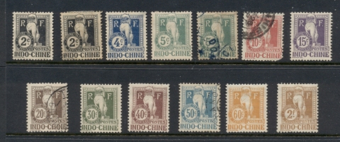 Indo-China-1908-Postage-Dues-Dragon-Asst-MLH-FU