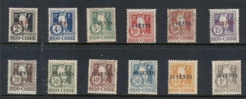 Indo-China-1919-Postage-Dues-Dragon-Surch-Asst-MLH-FU