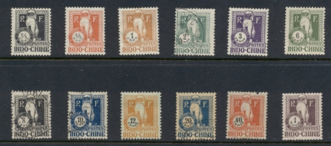 Indo-China-1922-Postage-Dues-Dragon-cents-Asst-MLH-FU