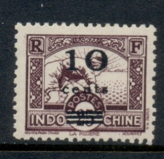 Indo-China-1942-Planting-Rice-Surch-10c-on-25c-MLH