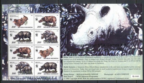 Indonesia-1997 WWF Java & Sumatran Rhino Opt SEA Games MS