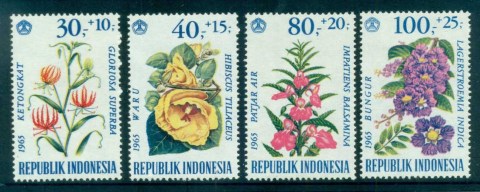 Indonesia-1965-Flowers-MUH-lot82544