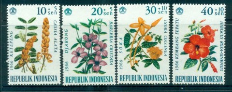 Indonesia-1966-Flowers-MUH-lot82545