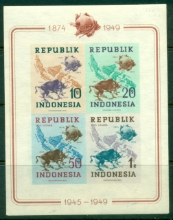 Indonesia-1949-UPU-75th-Anniversary-MS-IMPERF-MUH