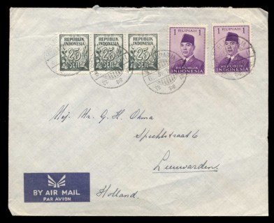 Indonesia-1954-Air-Mail-cover-to-Leewarden_1