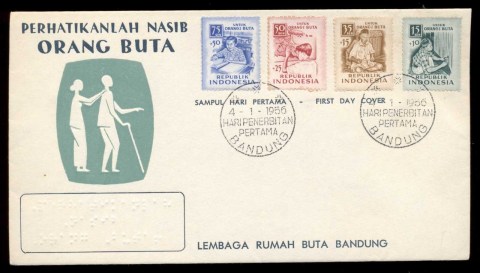 Indonesia-1956-Welfare-for-the-Blind-FDC