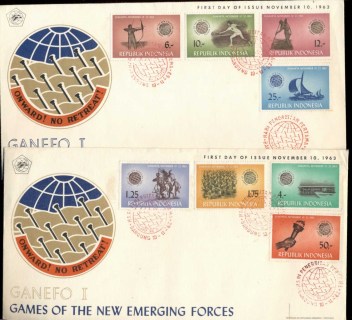 Indonesia-1963-GANEFO-Games-2xFDC