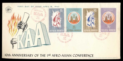 Indonesia-1965-10th-Anniversary-of-the-First-Afro-Asian-Conf-FDC