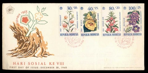 Indonesia-1965-Flowers-FDC