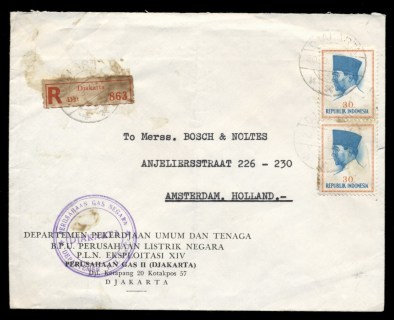 Indonesia-1965-Registers-Soeharto-cover-to-Holland