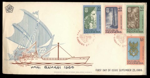 Indonesia-1966-Maritime-Day-Pt-I-FDC