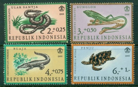 Indonesia-1966-Reptiles-MUH-Lot17857