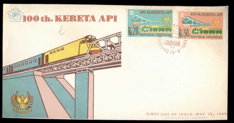 Indonesia-1967-Indonesian-railroad-centenary-FDC