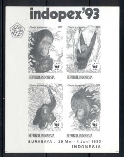 Indonesia-1989-WWF-Orangutang-black-print-Indopex-MS-MUH