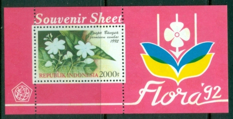 Indonesia-1992-Flowers-Orchids-MS-MUH