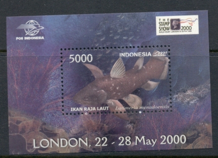 Indonesia-2000-London-Stamp-Show-Fish-MS-MUH