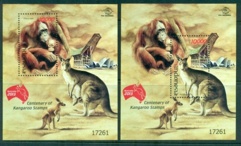 Indonesia-2013-Australia-World-Stamp-Expo-2xMS-MUH-lot82780