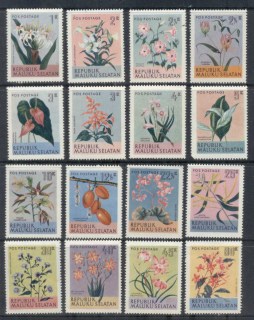 Indonesia-South-Maluku-1954-Flowers-16v-MLH