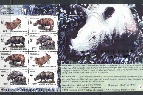 Indonesia-1997 WWF Java & Sumatran Rhino Opt SEA Games MS