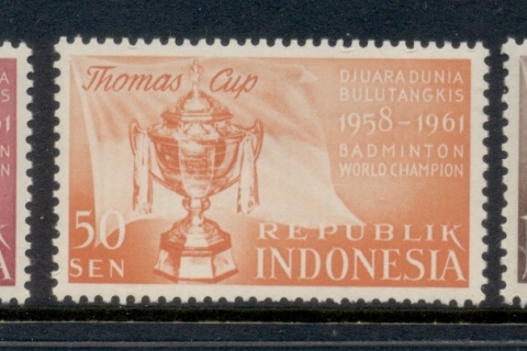 Indonesia-1958-Badmington-Cup-tone-spots-MUH