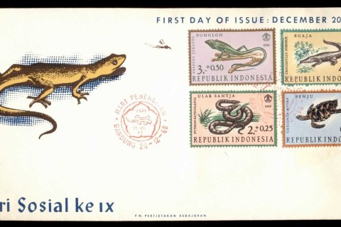Indonesia-1966-Reptiles-FDC