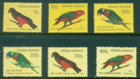 Indonesia-1980-Birds-Parrots-MUH