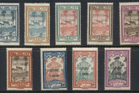 Inini-1933-Postage-Dues-Pictorials-no-3f-red-Opt-MLH