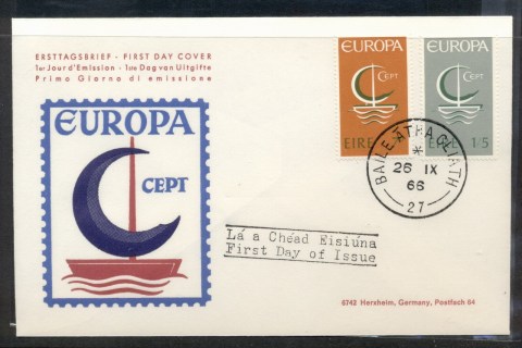 Ireland-1966-Europa-Sailboat-FDC