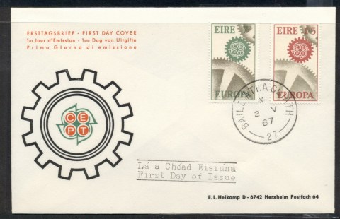 Ireland-1967-Europa-Cogwheels-FDC