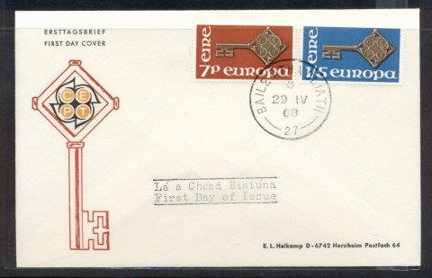 Ireland-1968-Europa-Key-with-Emblem-FDC