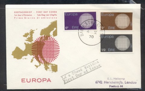 Ireland-1970-Europa-Woven-Threads-FDC