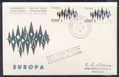 Ireland-1972-Europa-Sparkles-FDC