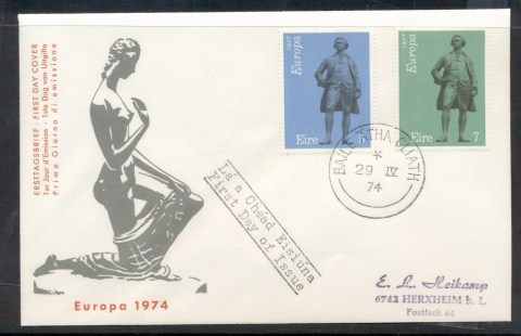 Ireland-1974-Europa-Sculpture-FDC