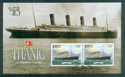 Ireland-1999-Titanic-MS-Opt-Australia-99-Stamp-Expo-FU-lot78898