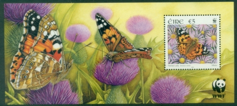 Ireland-2005-WWF-Painted-Lady-Butterfly-MS-MUH