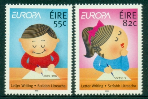 Ireland-2008-EUROPA-Stamps-Writing-Letters-MUH