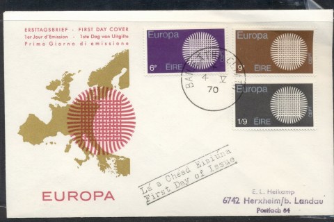Ireland-1970-Europa-Woven-Threads-FDC