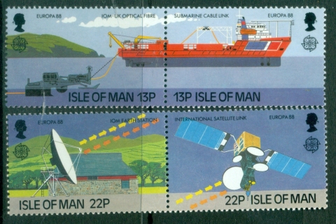 Isle-of-Man-1988-EUROPA-Stamps-Transportation-and-Communications-MUH Isle-of-Man-1988-EUROPA-Stamps-Transportation-and-Communications-MUH