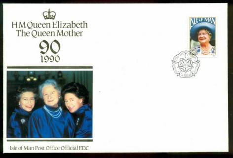 Isle-of-Man-1990-Queen-Mother-Birthday-FDC-Lot24817