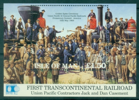 Isle-of-Man-1992-First-Trans-American-Railroad-MS-MUH Isle-of-Man-1992-First-Trans-American-Railroad-MS-MUH
