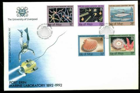 Isle-of-Man-1992-Port-Erin-Marine-laboratory-FDC-Lot24834