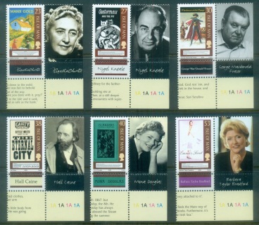 Isle-of-Man-2003-Literature-with-Manx-Connections-labels-MUH